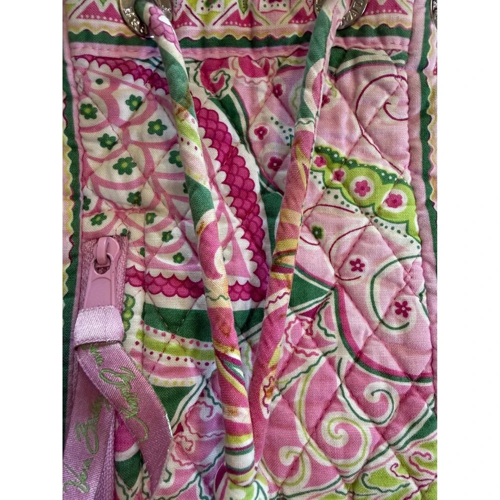 Vera Bradley Pinwheel Pink Quilted Cotton Drawstring Cinch Backpack